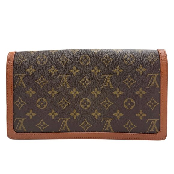 LOUIS VUITTON Brown Monogram Leather Pochette Clutch Bag - Picture 2 of 8